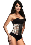 9 Steel Boned Leopard Latex Waist Trainer - waistshaper
