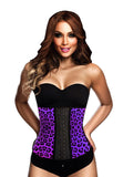 9 Steel Boned Purple Leopard Latex Waist Trainer - waistshaper