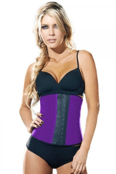 9 Steel Boned Purple Latex Waist trainer - waistshaper