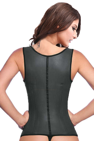 9 Steel Boned Latex Waist Trainer Vest With Straps - waistshaper